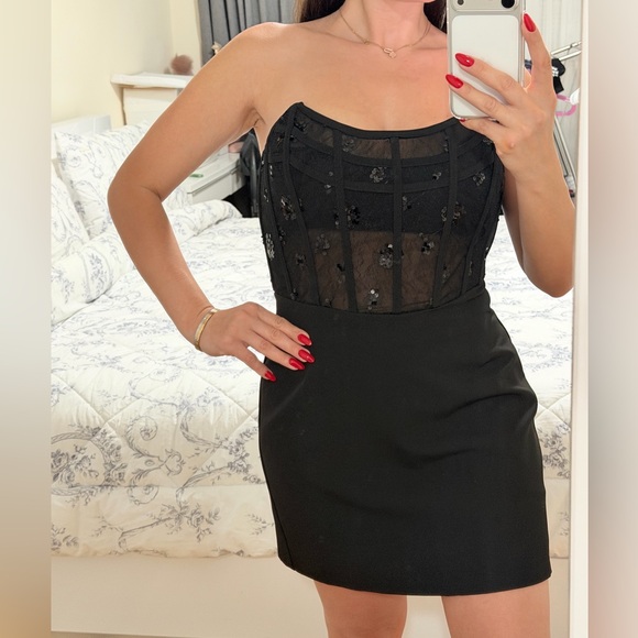 Forever 21 Dresses & Skirts - Forever 21 Black Strapless Corset Mini Dress
